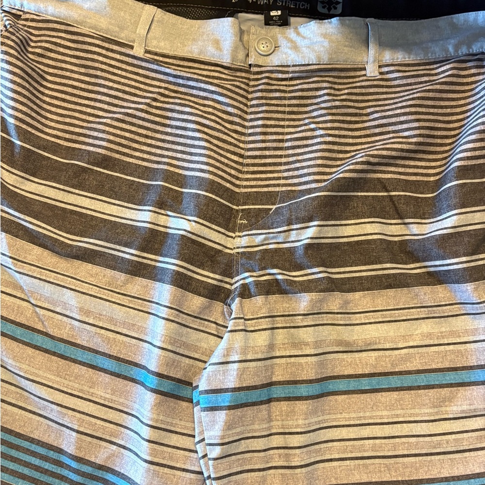 OP Gray and Black 4-Way Stretch Boardshorts